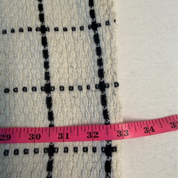 Anthropologie Bishop & Young White Black Check Tassled Woven Dolman Sleeve M - Picture 5 of 6